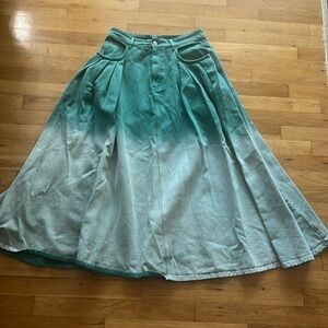 Anthropologie green denim skirt